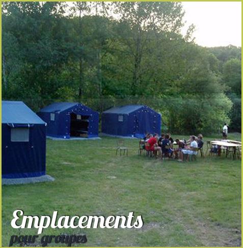 Emplacements tente pour groupes du camping le Bosquet en Aveyron