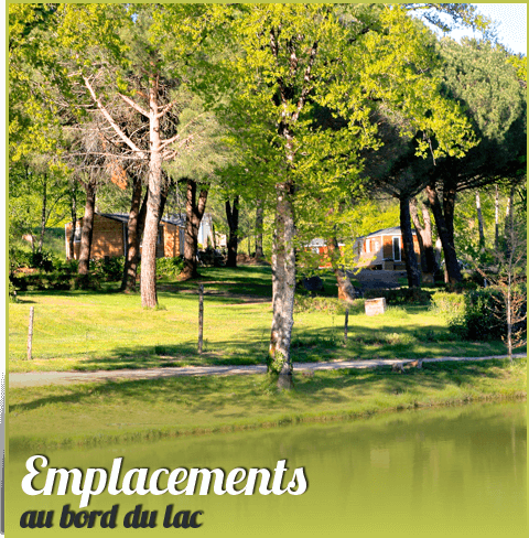 Emplacements en bord de lac au camping le Bosquet à la Fouillade