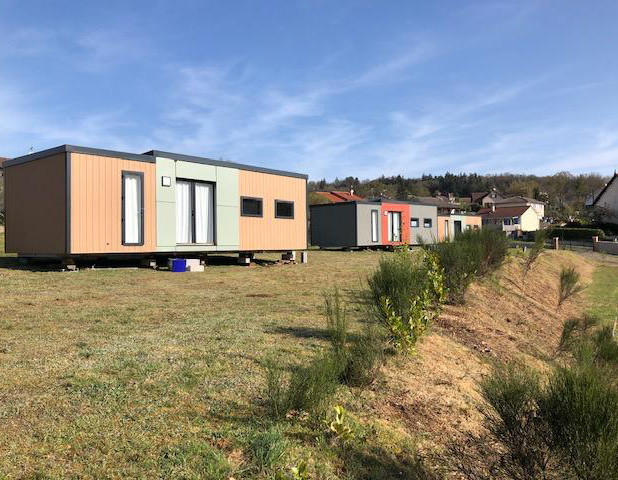 Vue de la résidence mobile TAOS au camping le Bosquet